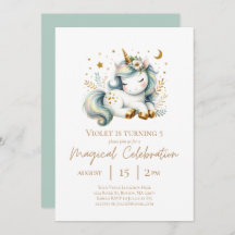 Smokey Blue Dreamy Cute Unicorn Anniversaire