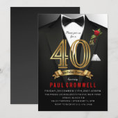 Invitation smoking 40 ans (Devant / Derrière)
