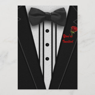Invitation Smoking avec le monogramme de cravate d'arc