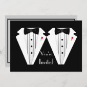 Invitation Smoking Marié-Gai du mariage deux (Devant / Derrière)