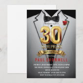 Invitation smoking pour 30e anniversaire surprise (Devant / Derrière)
