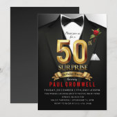 Invitation Smoking pour 50e anniversaire surprise (Devant / Derrière)