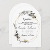 Invitation Smoky Frame or chic mariage (Devant / Derrière)