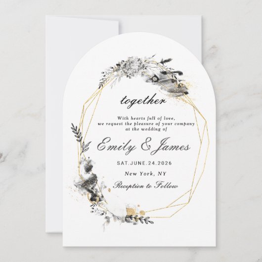 Invitation Smoky Frame or chic mariage (Devant)