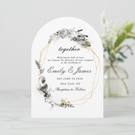 Invitation Smoky Frame or chic mariage (Debout devant)
