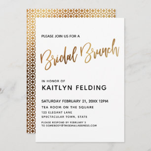 Invitation Smooth Gold Ombre Bridal Brunch Typographie