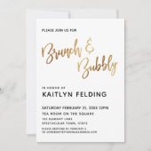Invitation Smooth Gold Ombre Brunch & Bubbly Typographie (Devant)