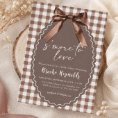 Invitation S'more à aimer Baby Shower marron Gingham Bow