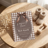 Invitation S'more à aimer Baby Shower marron Gingham Bow