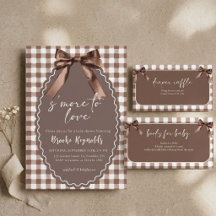 S'more à aimer Baby Shower marron Gingham Bow
