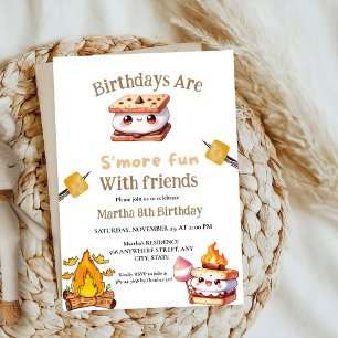 Invitation S'more Bonfire Smore Amusant avec des amis Anniver
