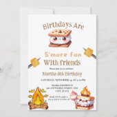 Invitation S'more Bonfire Smore Amusant avec des amis Anniver (Devant)