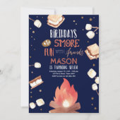 Invitation S'more Bonfire Smore Amusants Amis Camping Anniver (Devant)