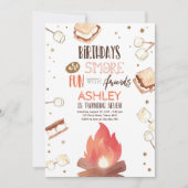 Invitation S'more Bonfire Smore Amusants Amis Camping Anniver (Devant)