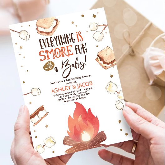 Invitation S'more Bonfire Smore Baby shower des couples plus 