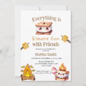 Invitation S'more Bonfire Smore Fun Couples Anniversaire (Devant)
