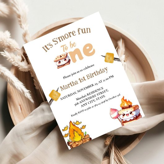 Invitation S'more Bonfire Smore Premier Anniversaire
