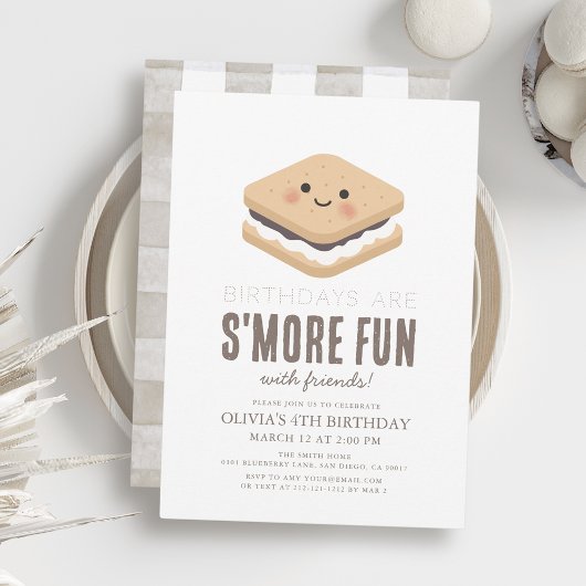 Invitation S'more Fun Anniversaire de enfant Kawaii