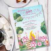 Invitation S'more Fun Campfire et Toadstool Girls Anniversair