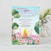 Invitation S'more Fun Campfire et Toadstool Girls Anniversair (Debout devant)