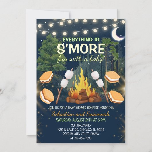 Invitation S'more Fun Campfire Smores Baby Shower (Devant)
