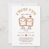 Invitation S'more Fun Kawaii Baby shower de feu de camp (Devant)