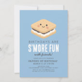 Invitation S'more Fun Kawaii Blue Boy 1er anniversaire (Devant)
