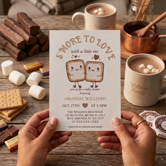 Invitation S'more Fun Kawaii Campfire Baby Shower