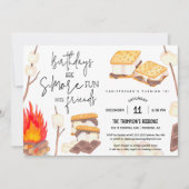 Invitation S'more Fun Smores Anniversaire Feu de feu de camp (Devant)