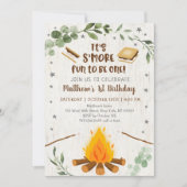 Invitation S'more Fun To Be One S'mores Campfire Anniversaire (Devant)