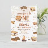 Invitation S'more Fun To Be One S'mores Campfire Birthday (Debout devant)