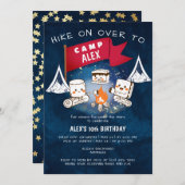 Invitation S'more Fun Under Stars Sleepover Camping Anniversa (Devant / Derrière)
