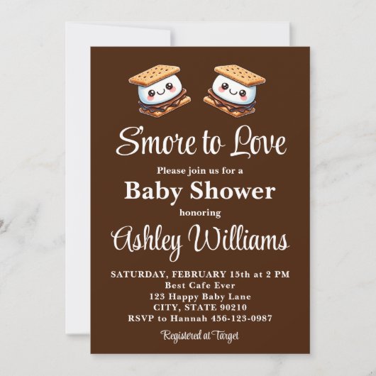 Invitation S'more to Love Amusement Baby shower extérieur de  (Devant)