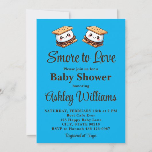 Invitation S'more to Love Baby shower Fun Automne Hiver (Devant)