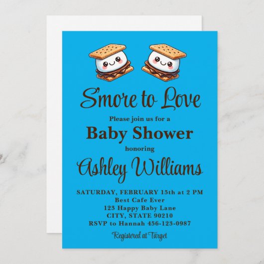 Invitation S'more to Love Baby shower Fun Automne Hiver (Devant / Derrière)