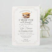Invitation S'mores Automne Bonfire Extérieur Anniversaire (Debout devant)
