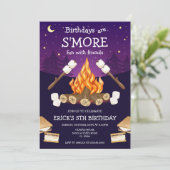 Invitation S'mores Birthday Party S'mores Camping Birthday (Debout devant)