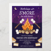 Invitation S'mores Birthday Party S'mores Camping Birthday (Devant / Derrière)