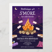 Invitation S'mores Birthday Party S'mores Camping Birthday (Devant / Derrière)