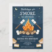Invitation S'mores Birthday Party S'mores Camping Birthday (Devant)