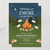 Invitation S'mores Birthday Party S'mores Camping Birthday (Devant / Derrière)