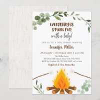 S'mores Campfire Bonfire Baby shower de verdure In