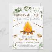 Invitation S'mores Camping Feu de feu de camp Anniversaire (Devant)