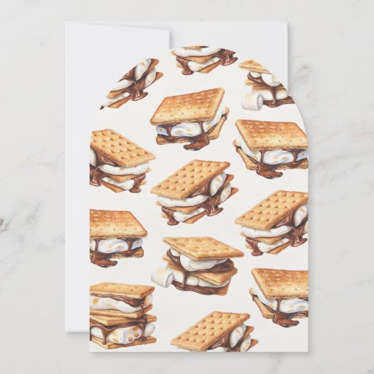 Invitation S'mores Chute Bonfire Couples Extérieurs Douche (Dos)
