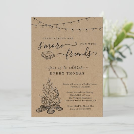 Invitation S'mores Graduation Party (Debout devant)