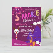 Invitation S'mores Noël Fête S'mores Camping Noël (Debout devant)