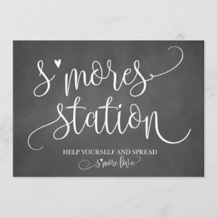 Invitation S'mores Station Signalisation de fête préférée 5x7