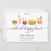 Invitation Snacks cocktails aquarelle heures heureuses virtue (Devant)