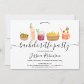 Invitation Snacks modernes cocktails aquarelle bachelorette (Devant)