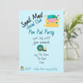 Invitation Snail Mail Social Club Pen Pal Party (Debout devant)